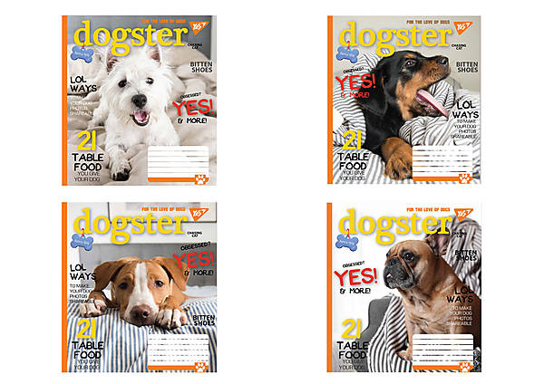 

Тетрадь А5 60 листов, в линию YES DOGSTER (10 штук в упаковке) 1 Вересня (763852)