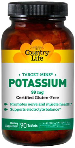 

Минералы Country Life Potassium (Калий) 99 мг 90 таблеток (015794025009)