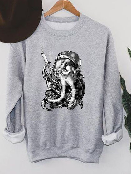 

Свитшот Zuzu Octopus ZZP00087 S Серый