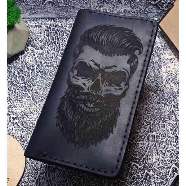 

Портмоне мужское кожаное Mountains Череп Barber Original