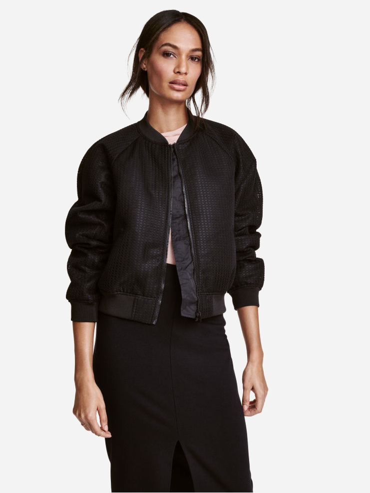

Бомбер H&M hm01110025 32 Черный