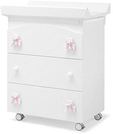 

Пеленатор с ванночкой Erbesi Bubu Bianco Rosa 8056515931645