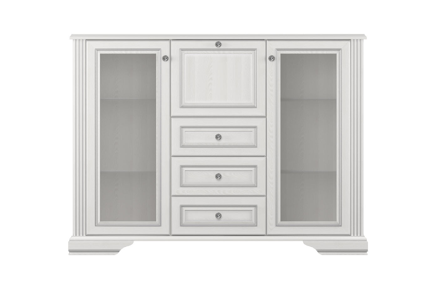 

Комод Gerbor Вайт 2W3S1B 161×119,5×45 ясен сніжний/сосна срібна