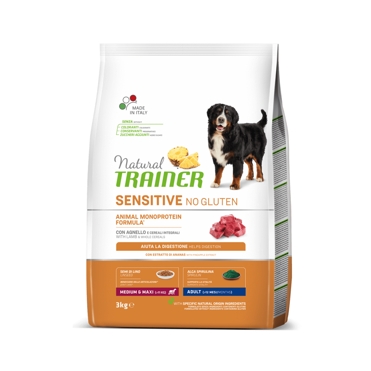 

Сухой корм Trainer Dog Sensitive Adult Medium&Maxi для взрослых собак средних и крупных пород с ягненком, 3 кг