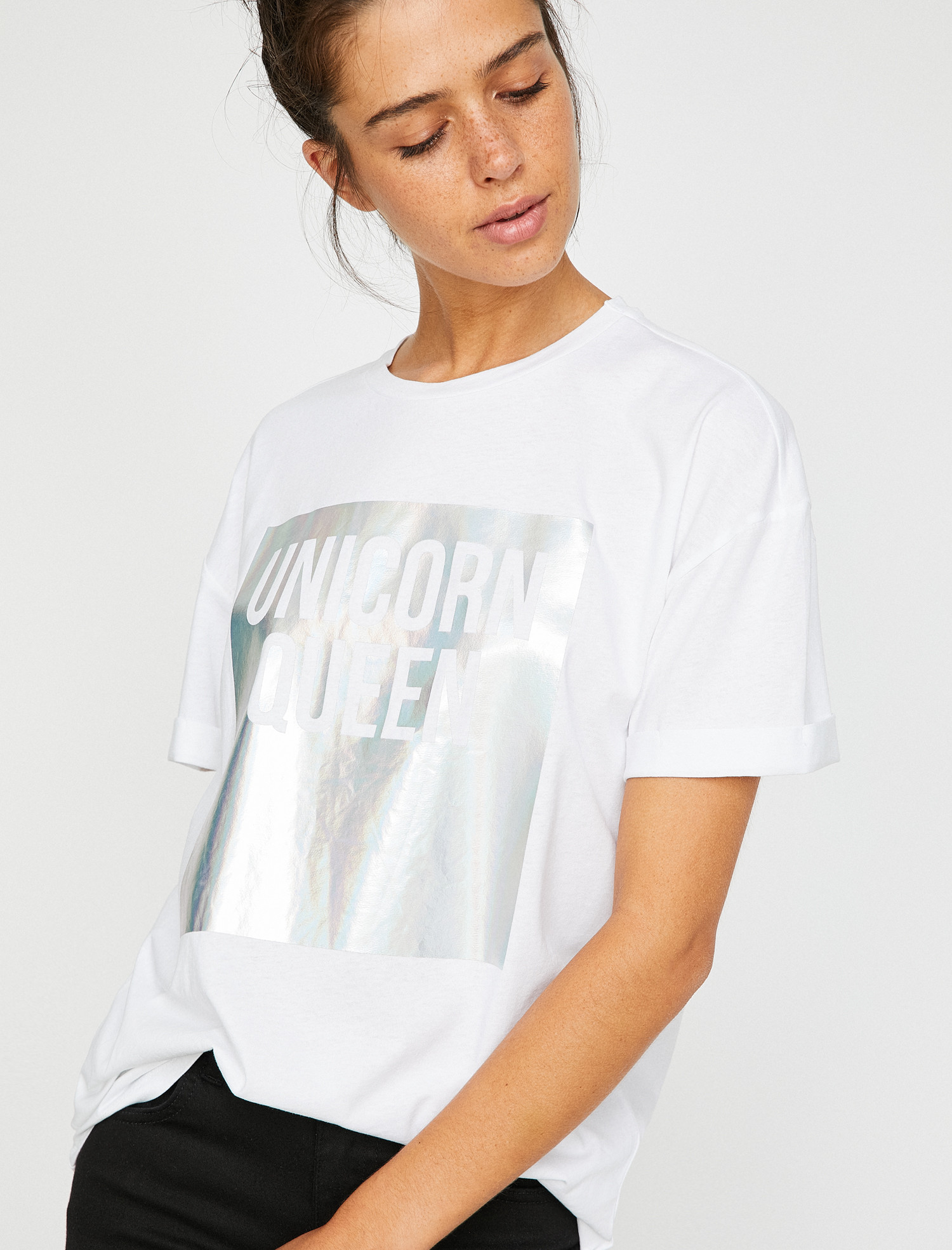 

Футболка Koton 8YAL11684JK-001 S Off White