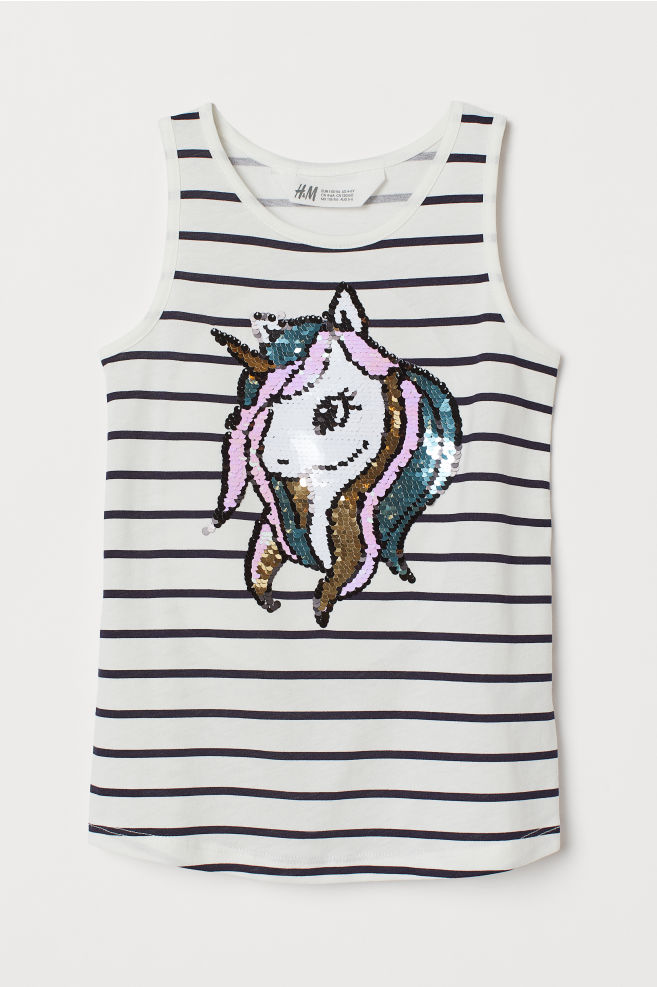 

Майка H&M Р75023 110-116 см Белый / Единорог (P-100488)