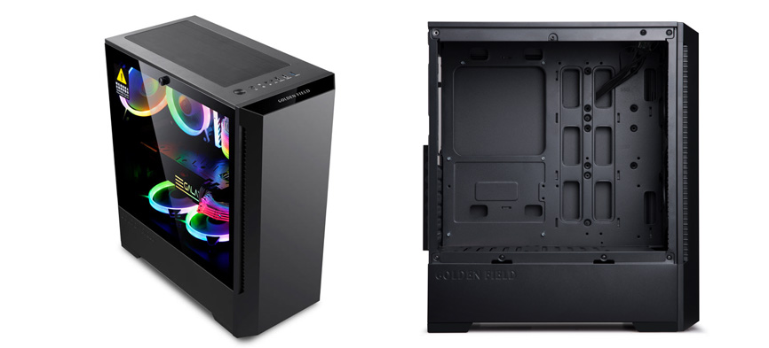 

Корпус Golden Field 7682B (P2B), Black, Miditower, без вентиляторов, без БП