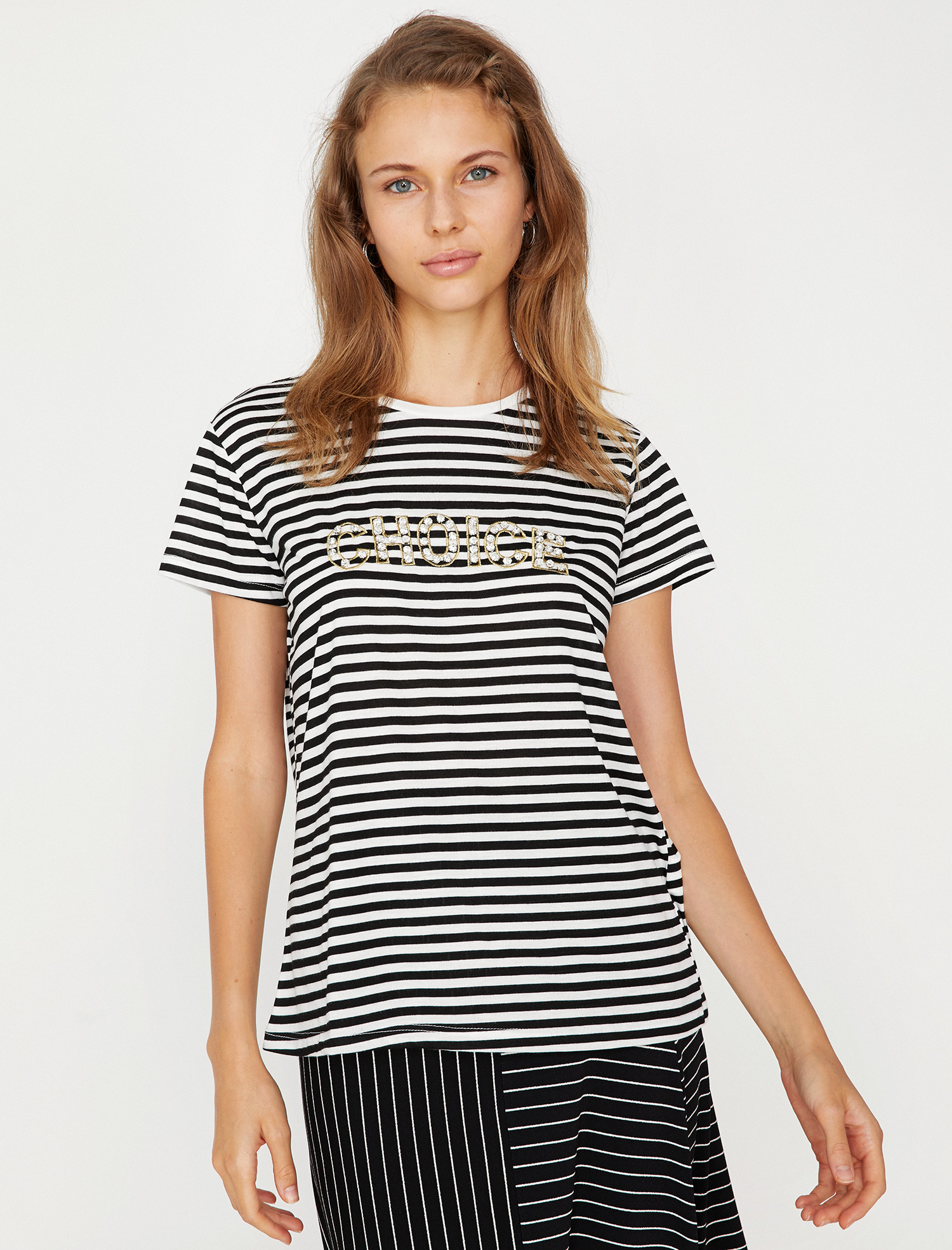 

Футболка Koton 9KAK13951EK-04M S Black Stripe