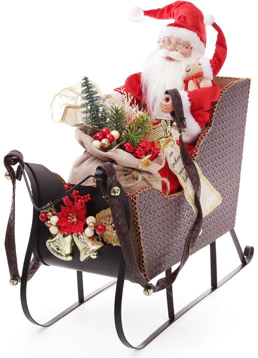 

Новогодняя декоративная игрушка Санта в санях 48см Bona (Р01632314122)