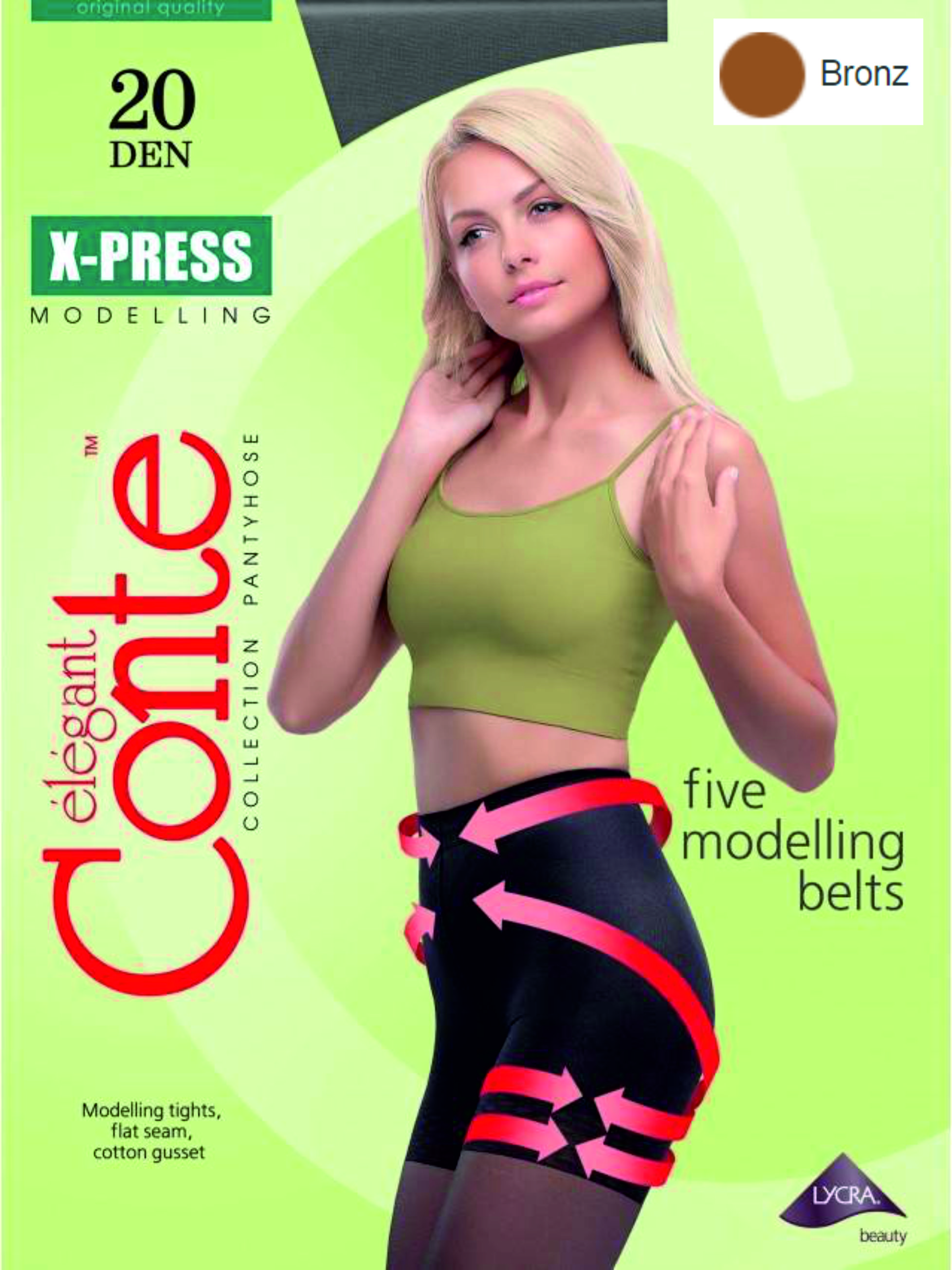 

Колготки моделюючі Conte X-Press 20 den 2 (S) Bronz