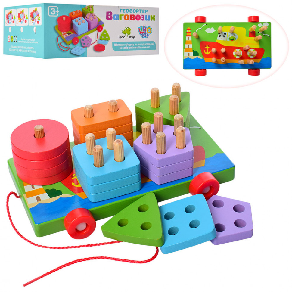 

Деревянная игрушка "Геометрика- каталка" MD 1262