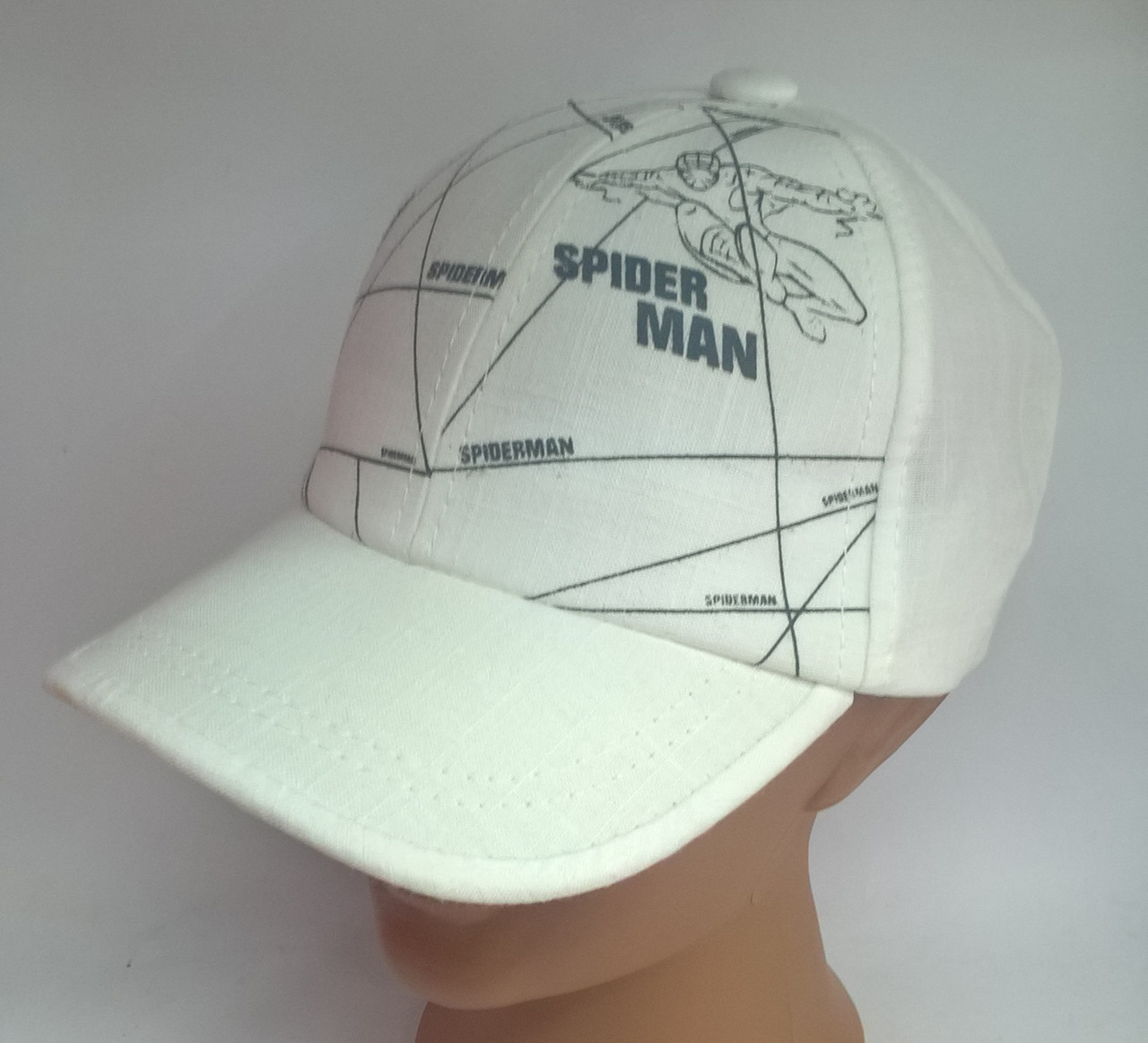 

Детская летняя бейсболка из льна белый 618/6/47/48 Spider Man Ellipse, 52 размер