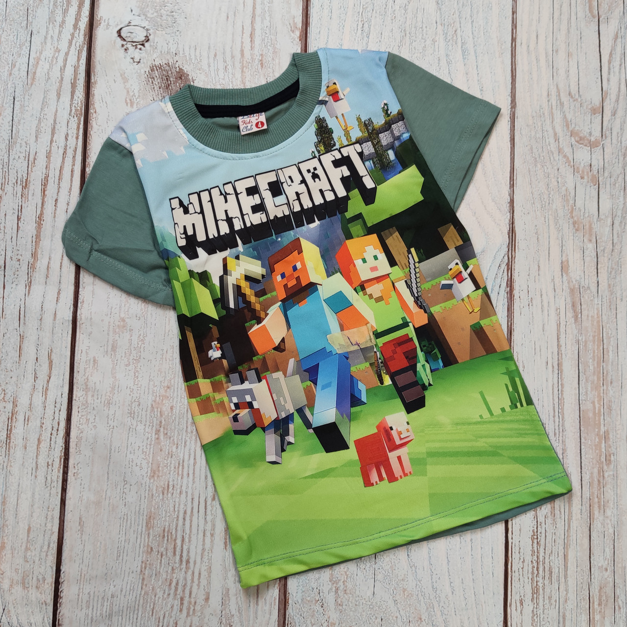 

Футболка Favo майнкрафт minecraft 104 Оливковая (4403-1-2)