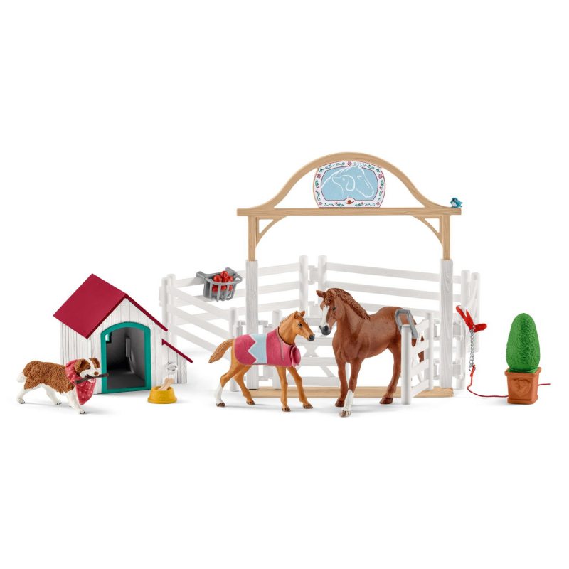 

Игровой набор Schleich Лошади с загоном и собака с будкой (42458)