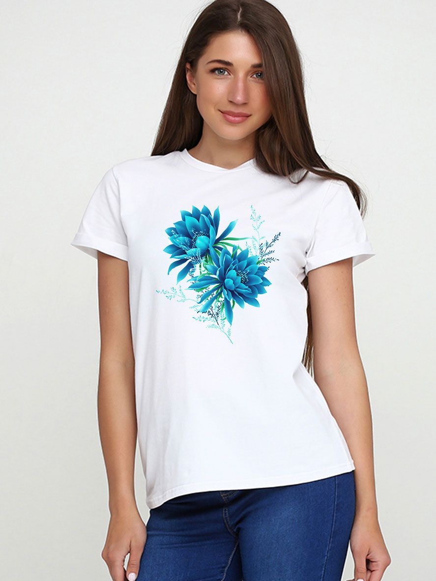 

Футболка Malta 19Ж441-24-Р1 Blue Flower L (46) Белая