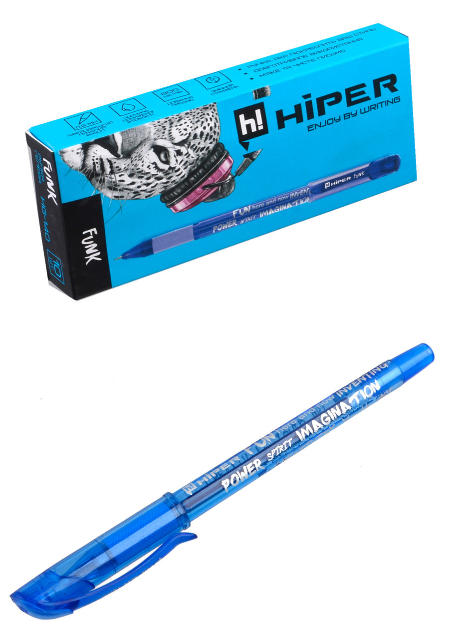 

Ручка гелевая Hiper Funk HG-140 0,6мм 10шт в упак. синя // (HG-140 син)