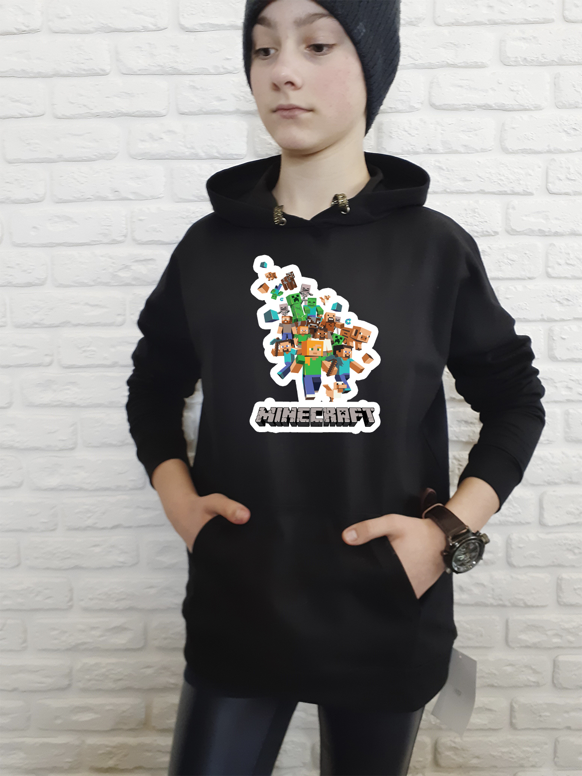 

Худи для девочек ArtSvet minecraft (Майнкрафт) Черная 158 см HUDART22SER