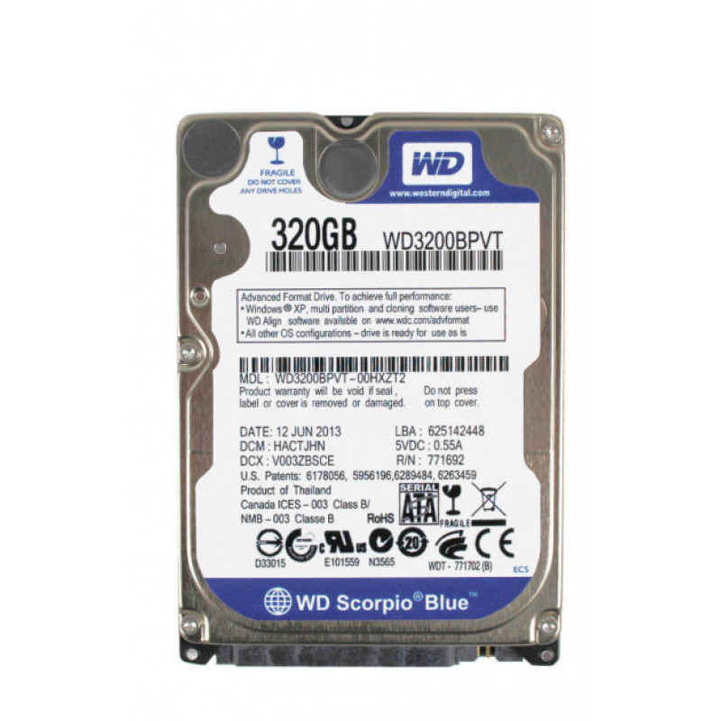 

Жесткий диск Western Digital Blue 320GB 5400rpm 8MB WD3200BPVT 2.5 SATA II
