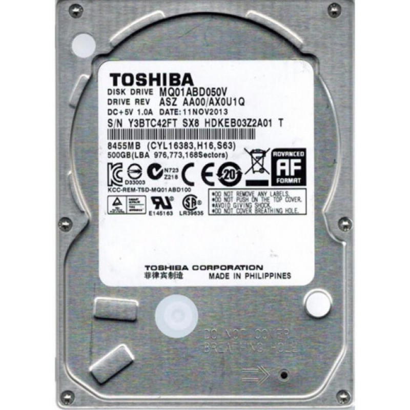 

Накопитель HDD 2.5" SATA 500GB Toshiba 5400rpm 8MB (MQ01ABD050V_2019)