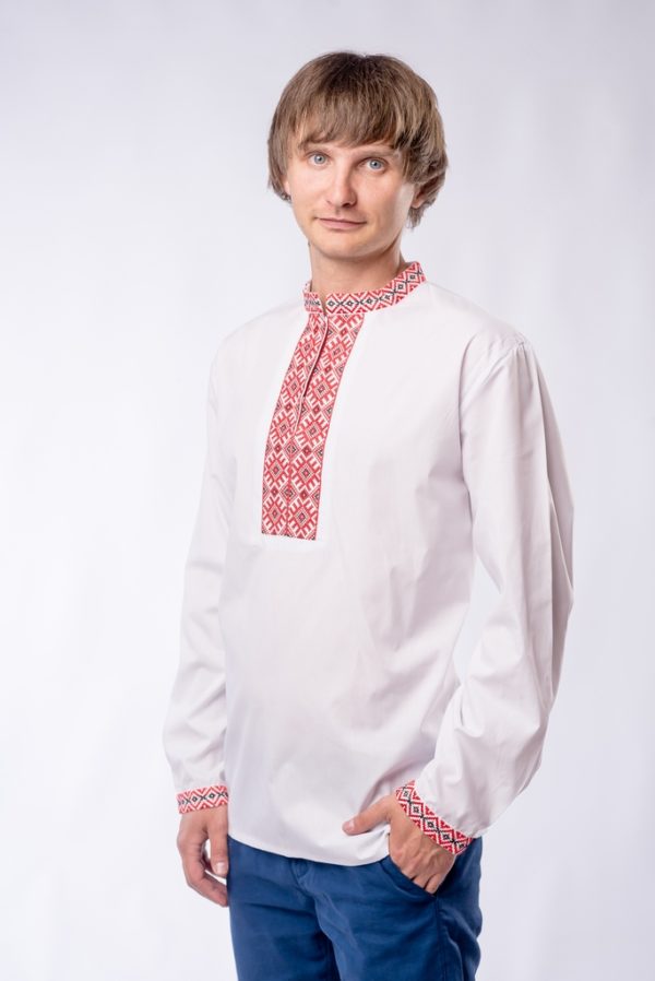 

Вишиванка UkrLook чоловіча "Мужність"  Біла, Вишиванка UkrLook чоловіча "Мужність" L Біла