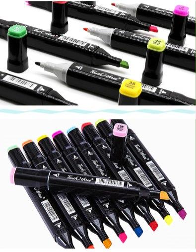 

Набор скетч-маркеров для рисования Touch Raven 120 цветов разноцветные + черная сумка-чехол