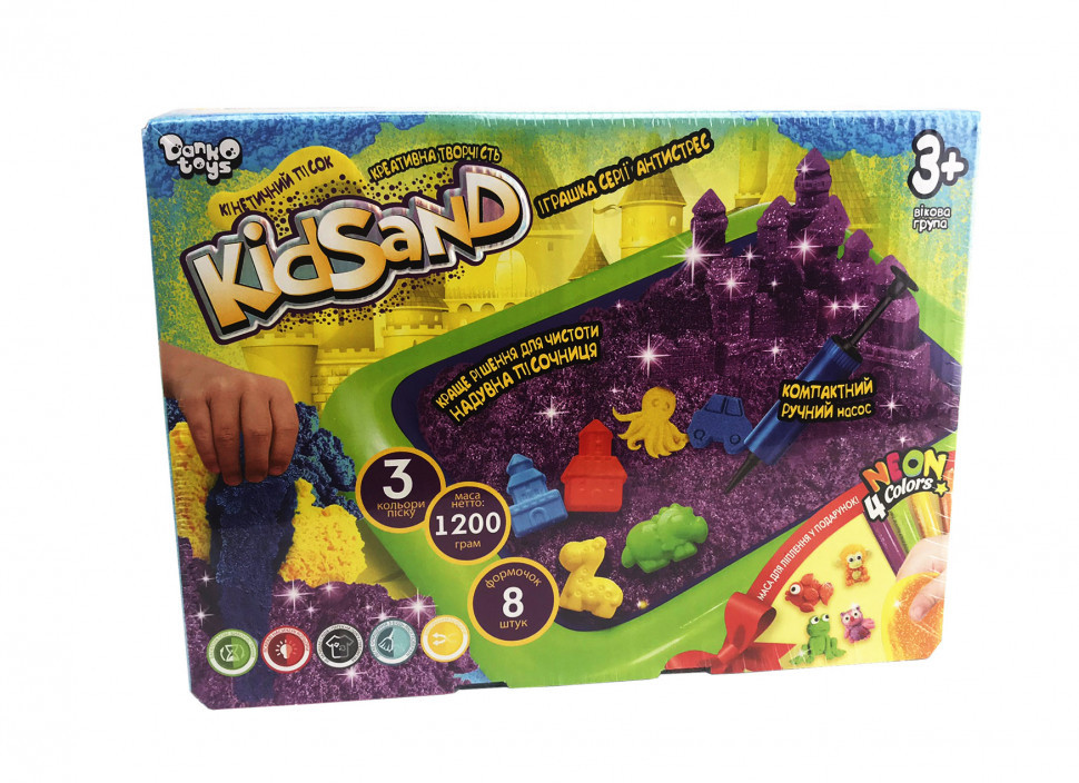 

Кинетический песок "KidSand" 1200 г с песочницей 8096DT