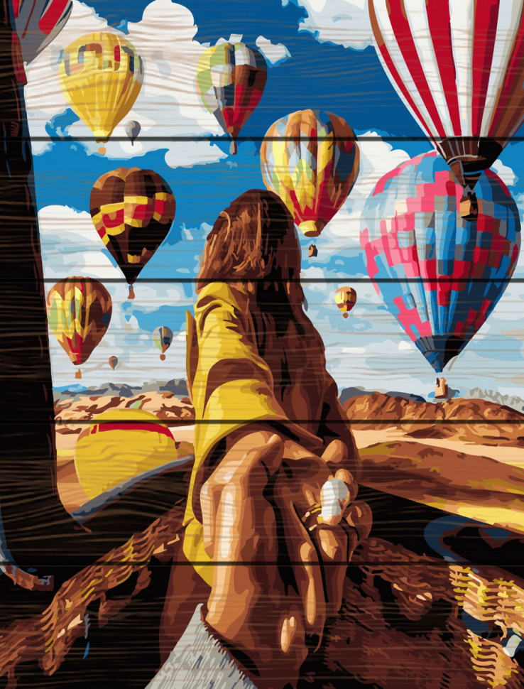 

Картина по номерам Rainbow Art на деревянном панно "Следуй за мной. Воздушные шары" 40х50см GXT24420-RA