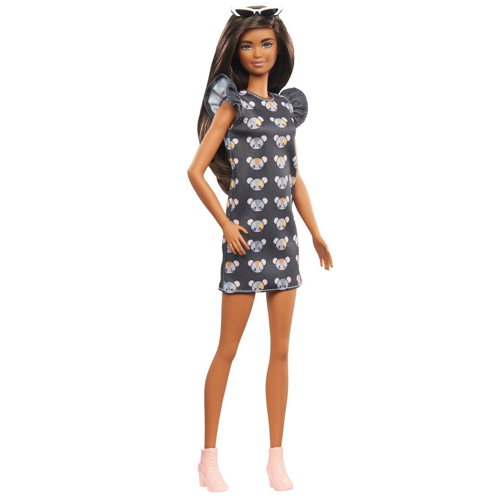

Оригинальная кукла Barbie (Барби) "Модница" в платье с милым мышиным принтом GYB01