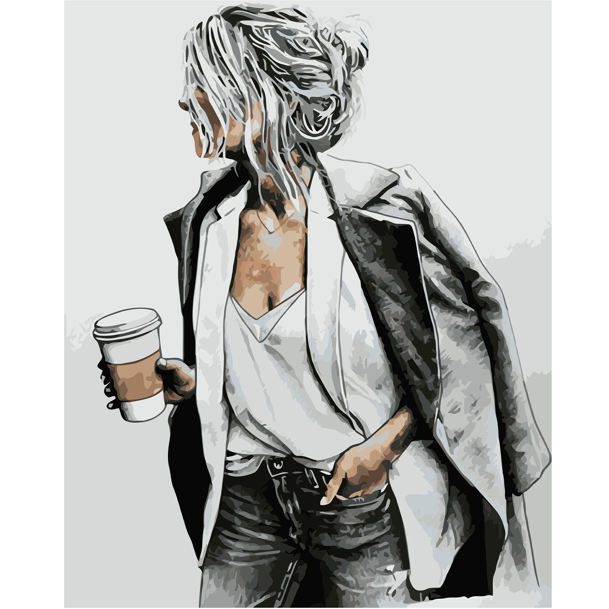 

Картина по номерам Стильная девушка, 40х50 см, Strateg (VA-0736)