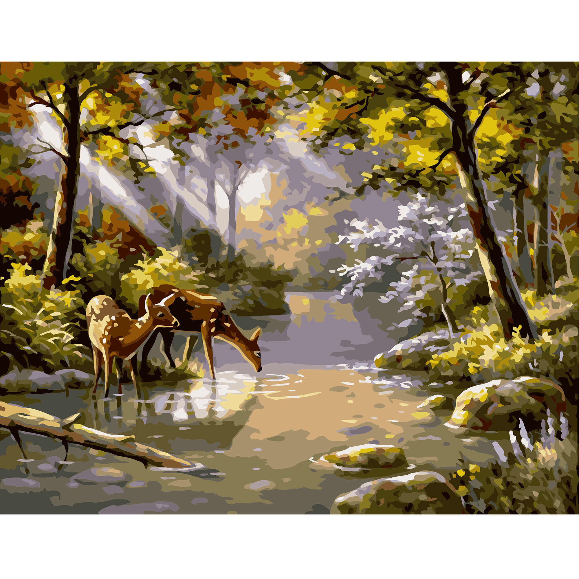 

Картина по номерам Strateg Косули на водопое, 40х50 см, Strateg (VA-1647)