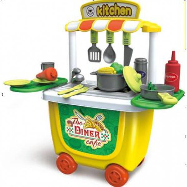 

Кухня Beles 8326CB на колесах, плита, посуда, продукты, 31 предмет