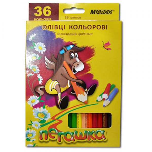 

Карандаши 36 цветов шестигранные , Пегашка, Marco