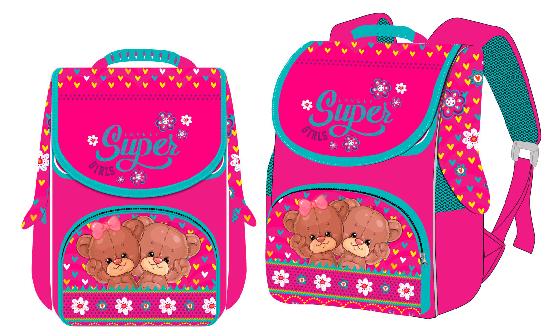 

Ранець-короб ортопедичний Smile Bears 988751 33*26*26см