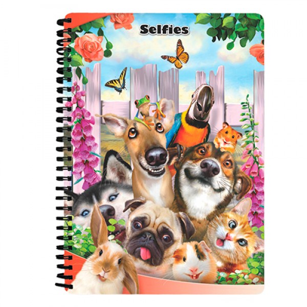 

Блокнот 18174 (72шт) животные, селфи, на пружине, клетка, 3D, A4, упаковка 12шт