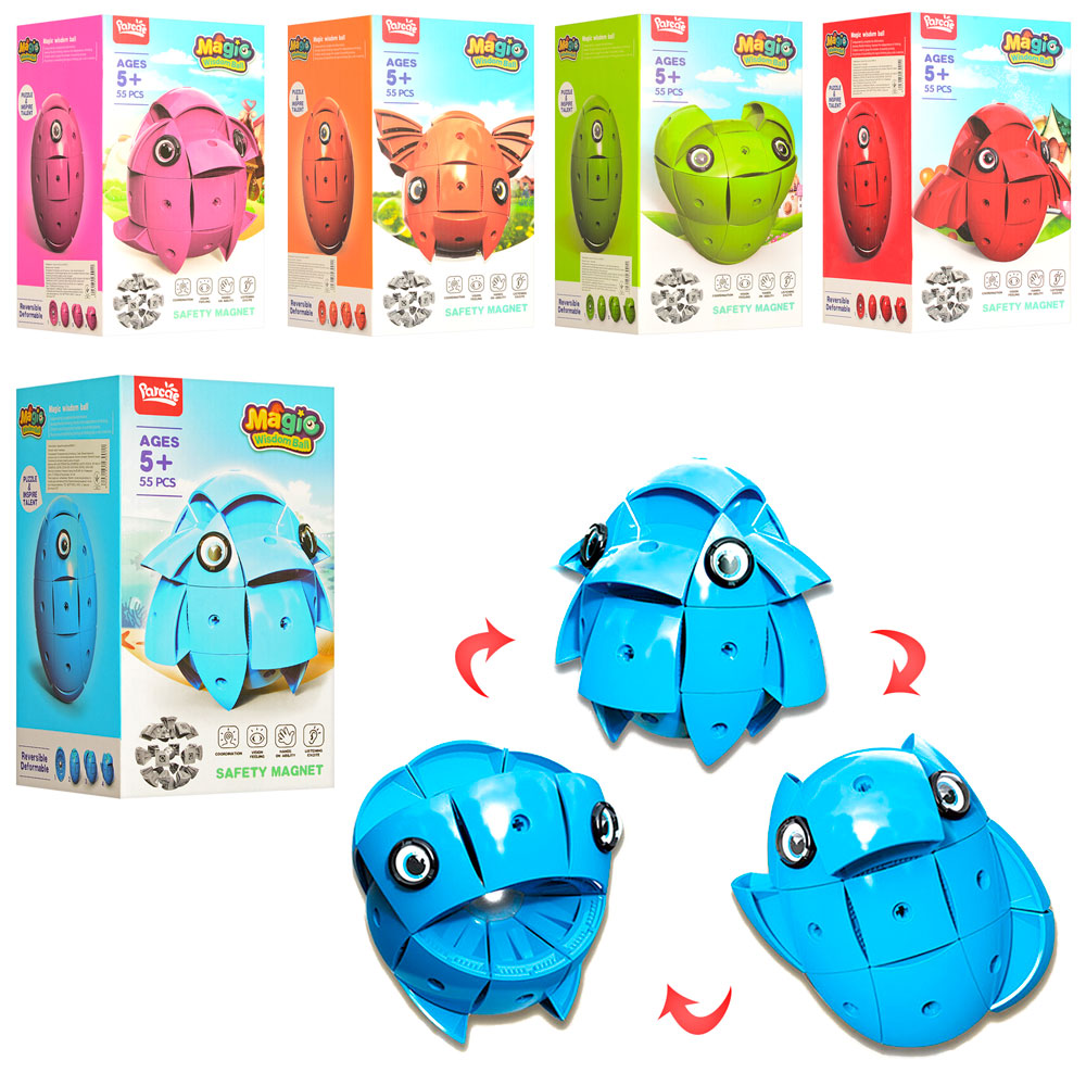 

Конструктор NS006-10 (48шт) магнитный, 55дет, 5 видов, в кор-ке, 14-24-14см