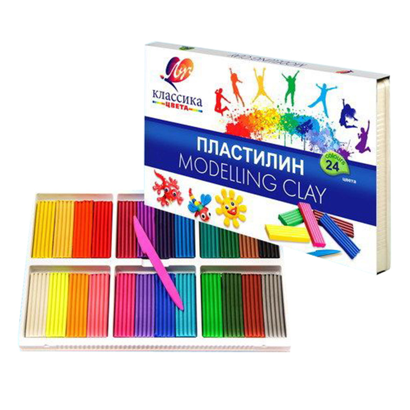 

Пластилин "Классика" 24 цв. 480 г 28С1642-08, со стеком