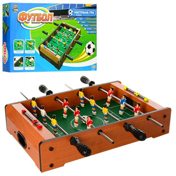 

Футбол HG 235AN (12шт) дерев,на штангах,игр.поле49-31см, мяч2шт,3см,в кор-ке,53-30,5-6см