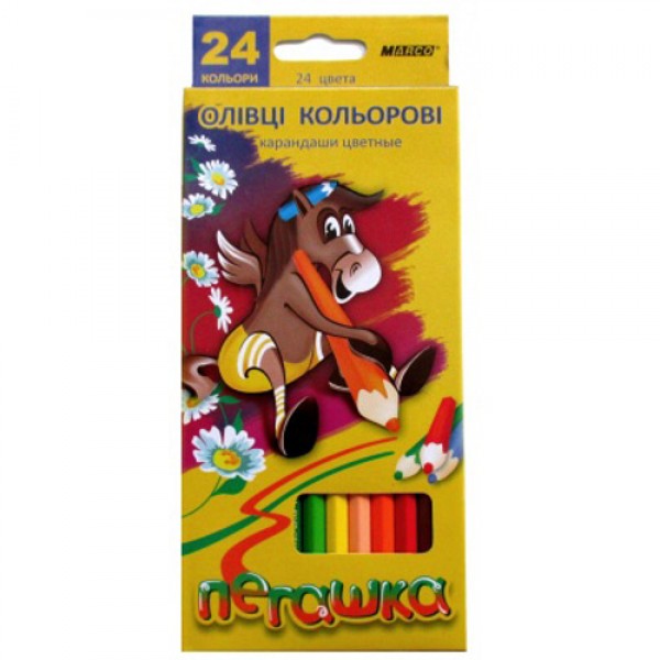 

Карандаши 24 цвета шестигранные , Пегашка, Marco
