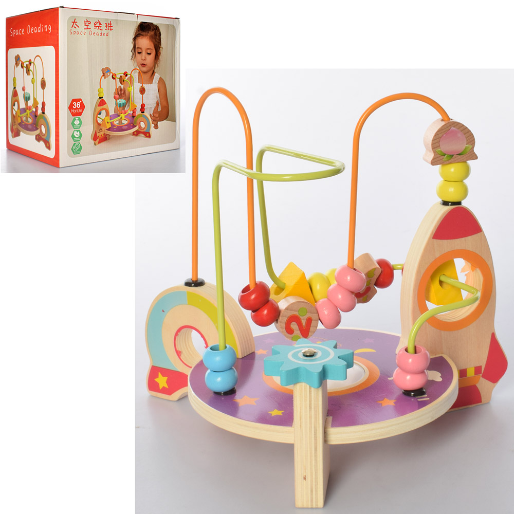 

Деревянная игрушка Лабиринт MD 2745 (24шт) на проволоке, 23-21-21см, в кор-ке,23,5-21,5-18см