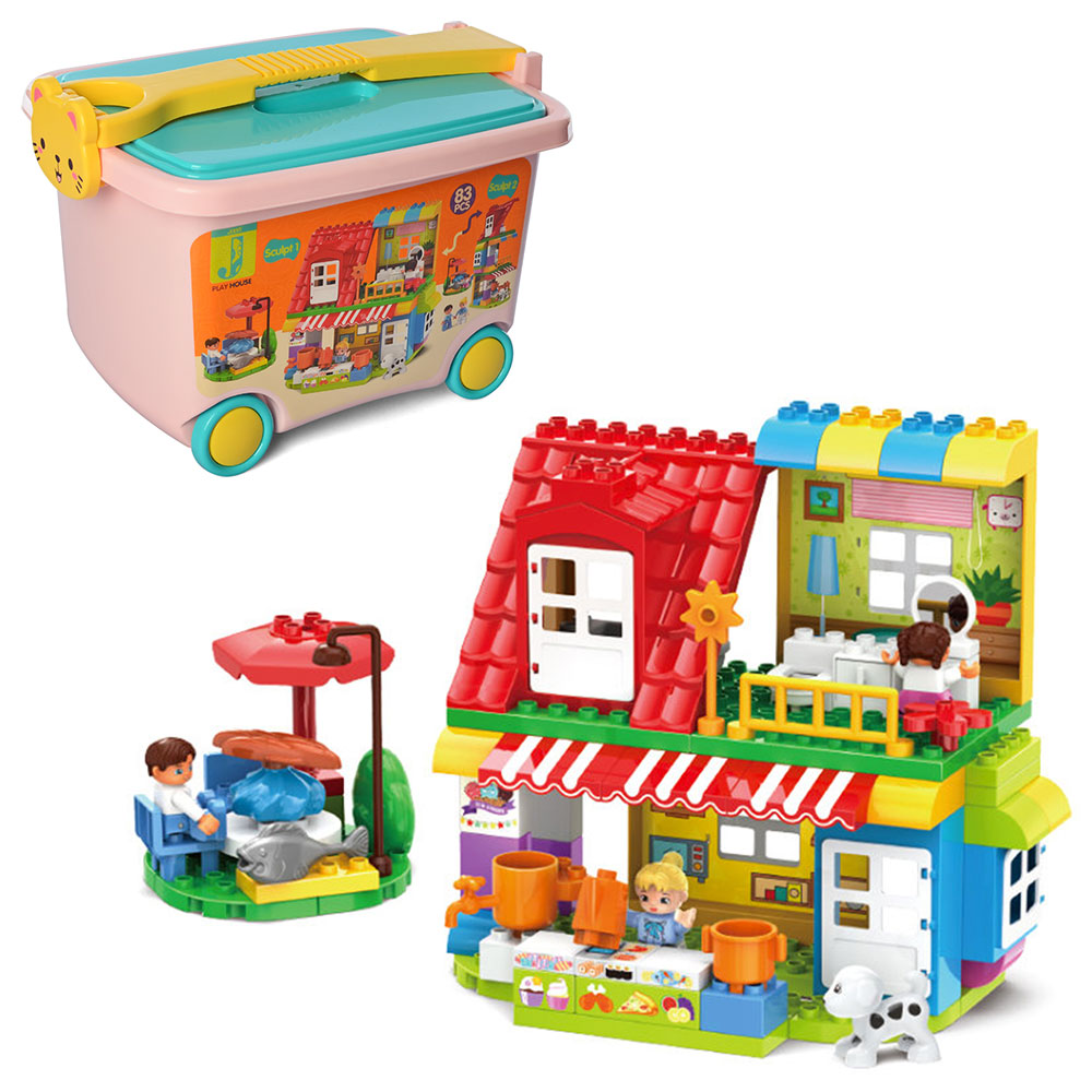 

Конструктор домик Beles 5166B игровая площадка, фигурка, 83 детали