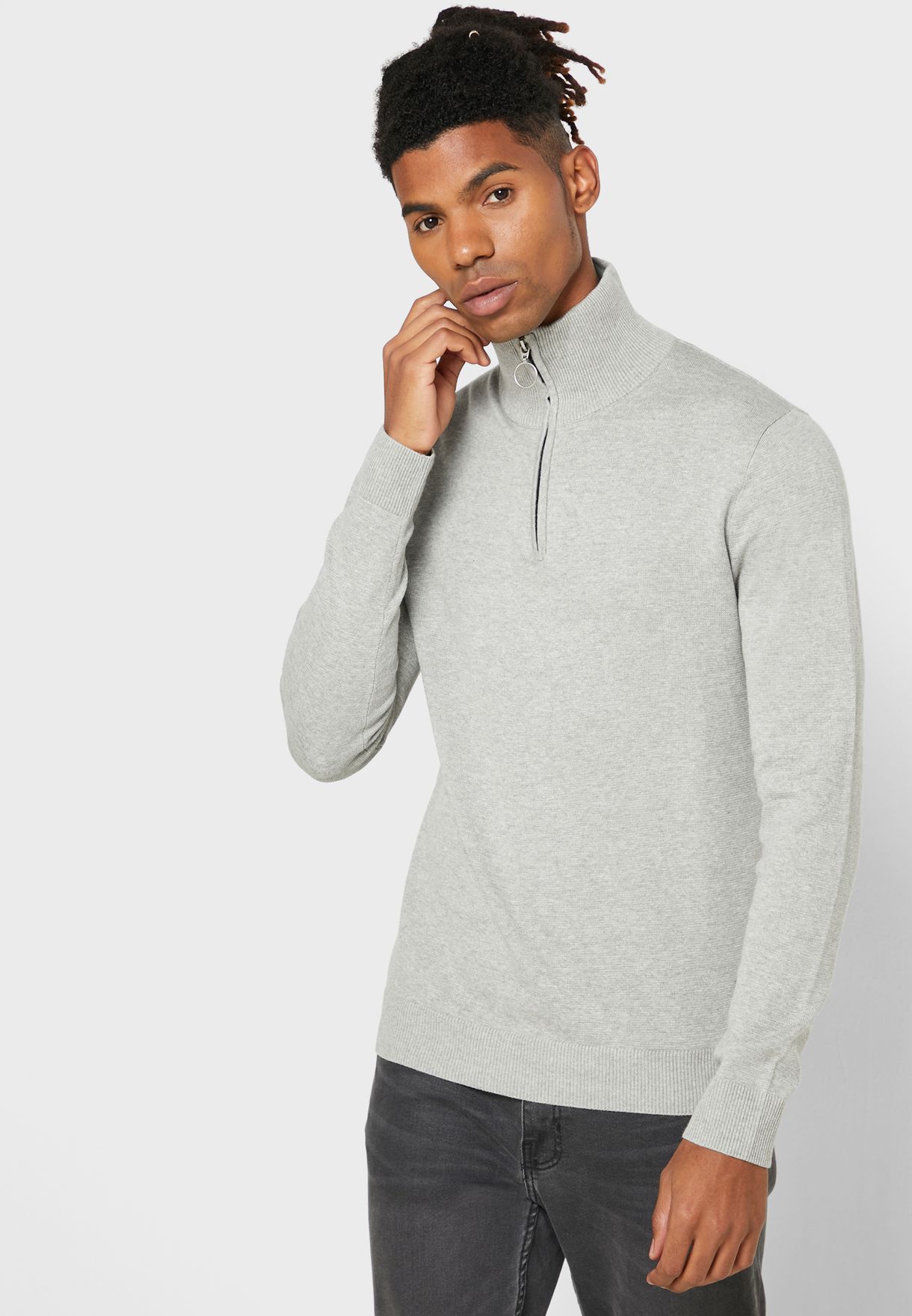 

Джемпер JACK&JONES 12175736 Light Grey Melange S светло-серый
