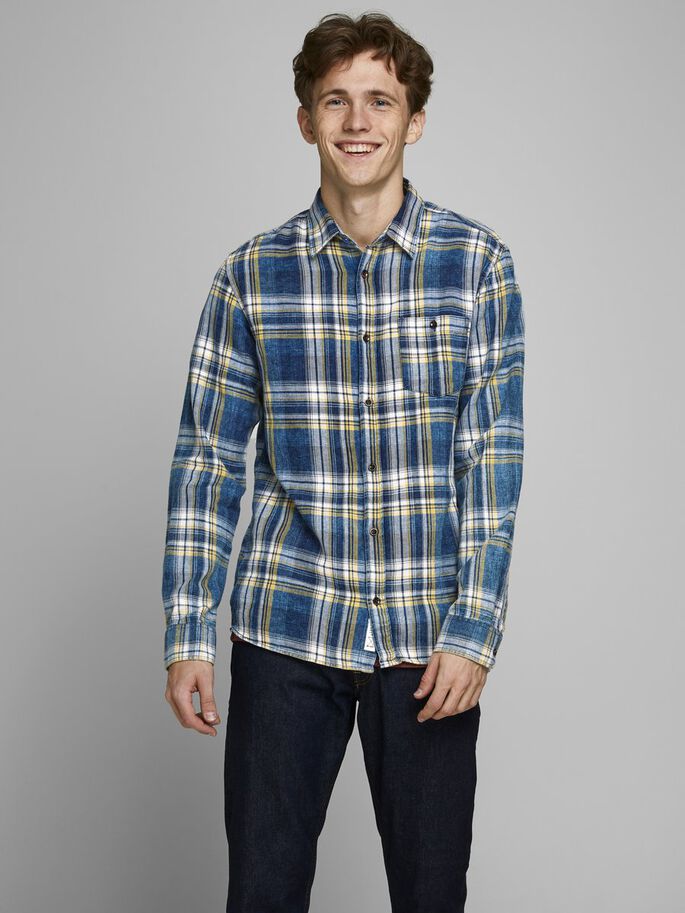 

Рубашка JACK&JONES 12175738 Navy Blazer  клетка темно-синяя, Рубашка JACK&JONES 12175738 Navy Blazer L клетка темно-синяя