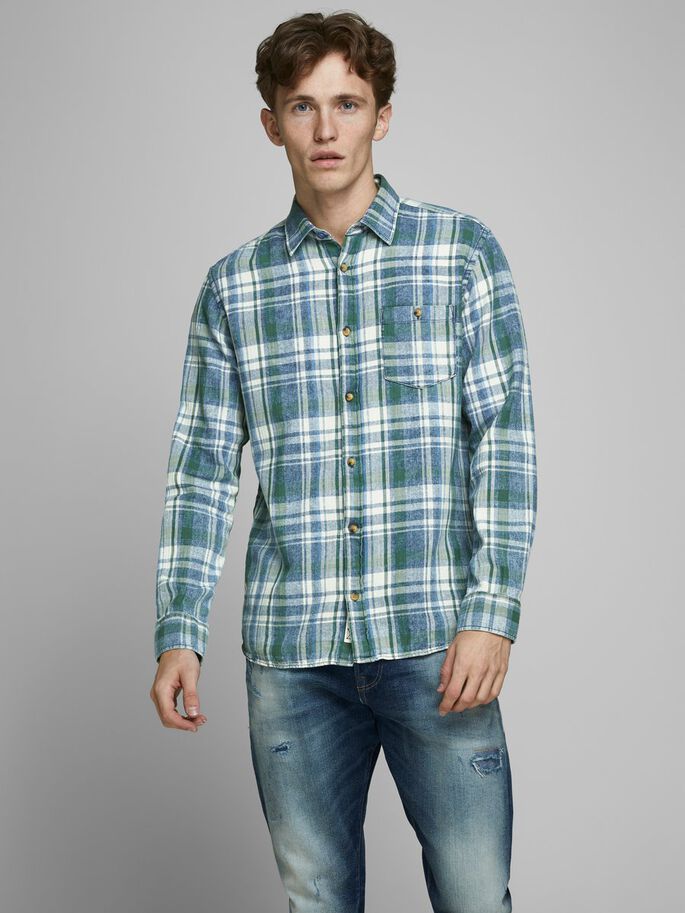 

Рубашка JACK&JONES 12175738 Trekking Green  клетка синя-зеленая, Рубашка JACK&JONES 12175738 Trekking Green M клетка синя-зеленая