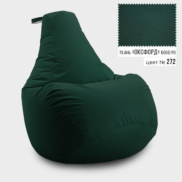 

Бескаркасное кресло мешок груша Coolki XXXL 100x140 Темно-Зеленый (Оксфорд 600D PU)