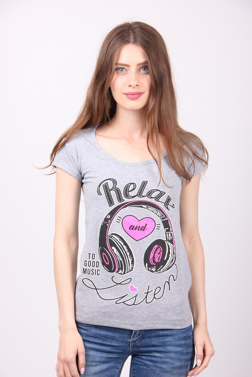 

Футболка женская Poncik 423 с принтом (Серый, Футболка женская Poncik 423 с принтом (Серый L)