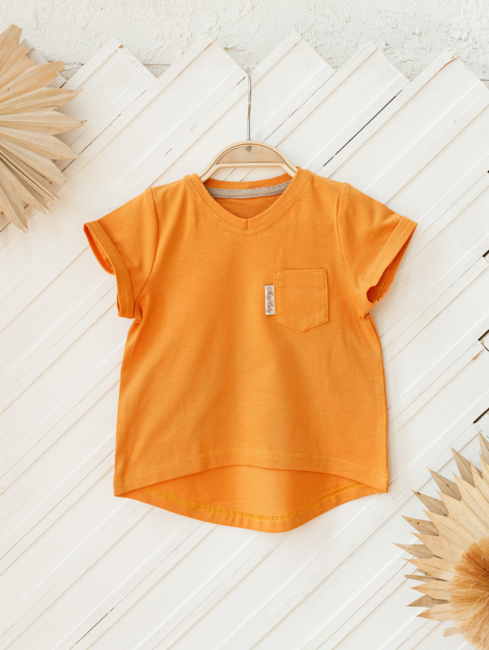 

Футболка Simply MagBaby с карманом горчичная 68