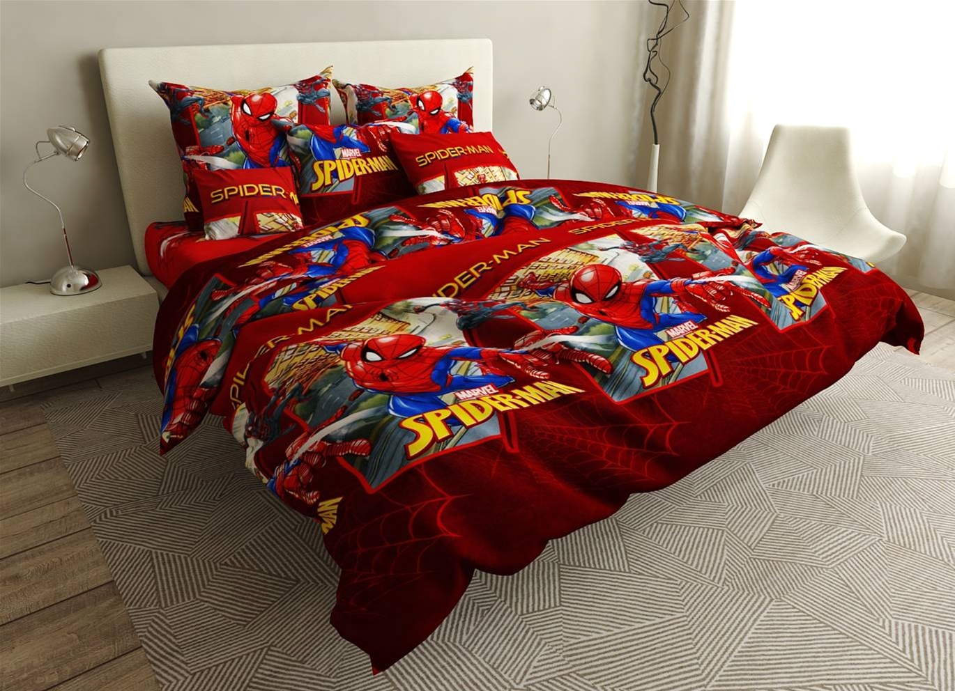 

Простынь MirSon Бязь Premium 17-0410 Spider-man 220х240 см