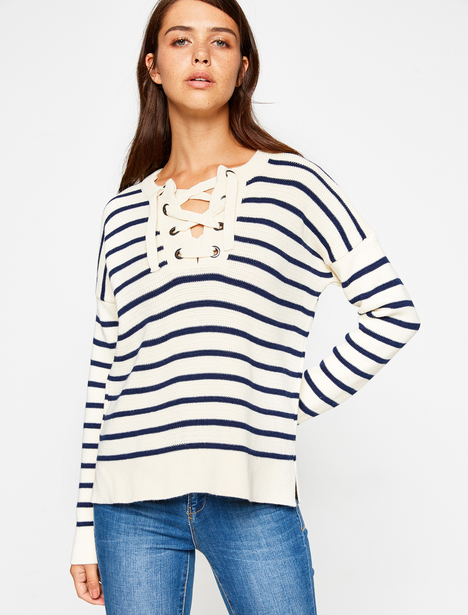 

Свитер Koton 8KAL96190OT L Ecru Stripe