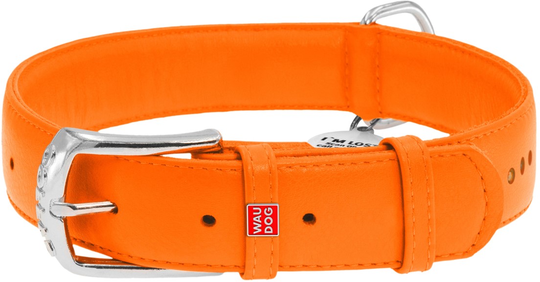 

Ошейник для собак кожаный Collar WAUDOG Glamour с QR паспортом, двойной со стразами, S, Ш 20 мм, Дл 30-39 см