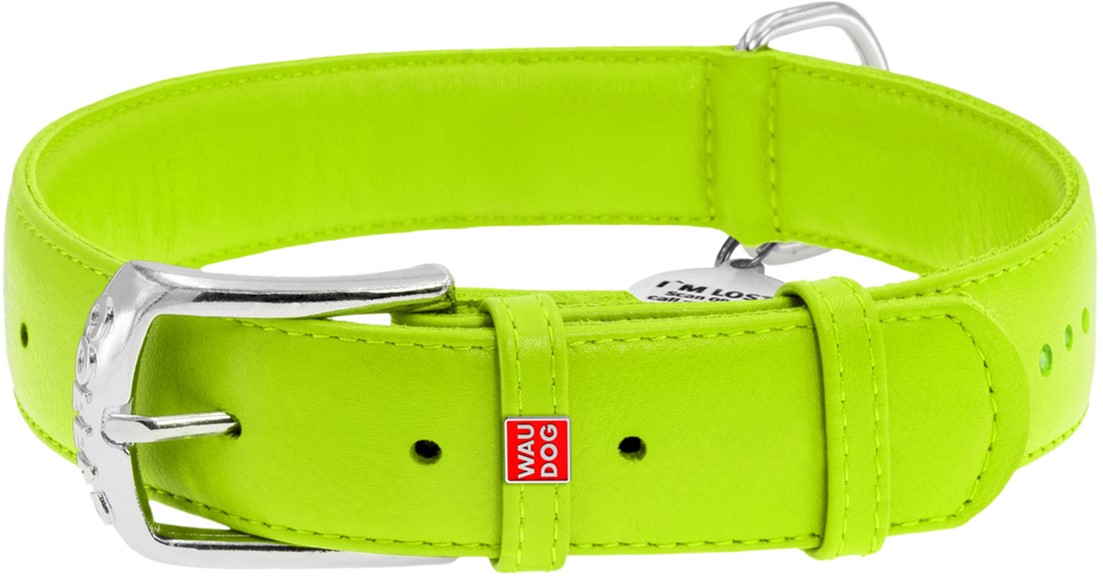

Ошейник для собак кожаный Collar WAUDOG Glamour с QR паспортом, двойной со стразами, S, Ш 20 мм, Дл 30-39 см